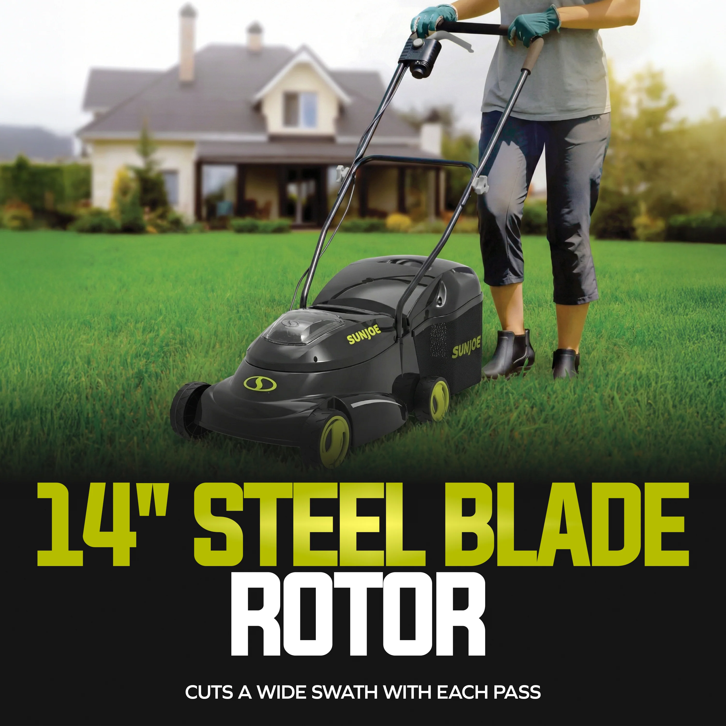 Sun Joe 24-Volt* IONMAX Cordless Brushless Lawn Mower Kit | 14-inch | W/ 5.0-Ah Battery + Charger - Image 6