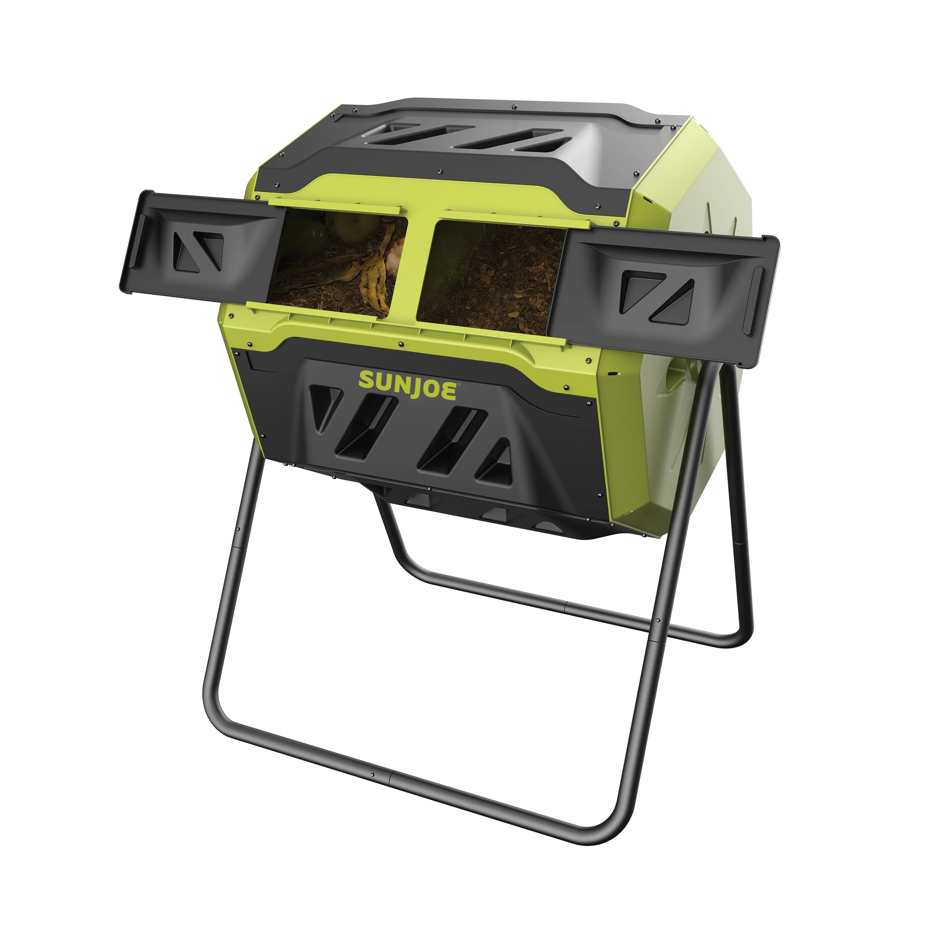 Sun Joe All-Season Outdoor Tumbling Composter | Dual Sliding Chamber | 42-Gallon | 2-10 Weeks - Image 11