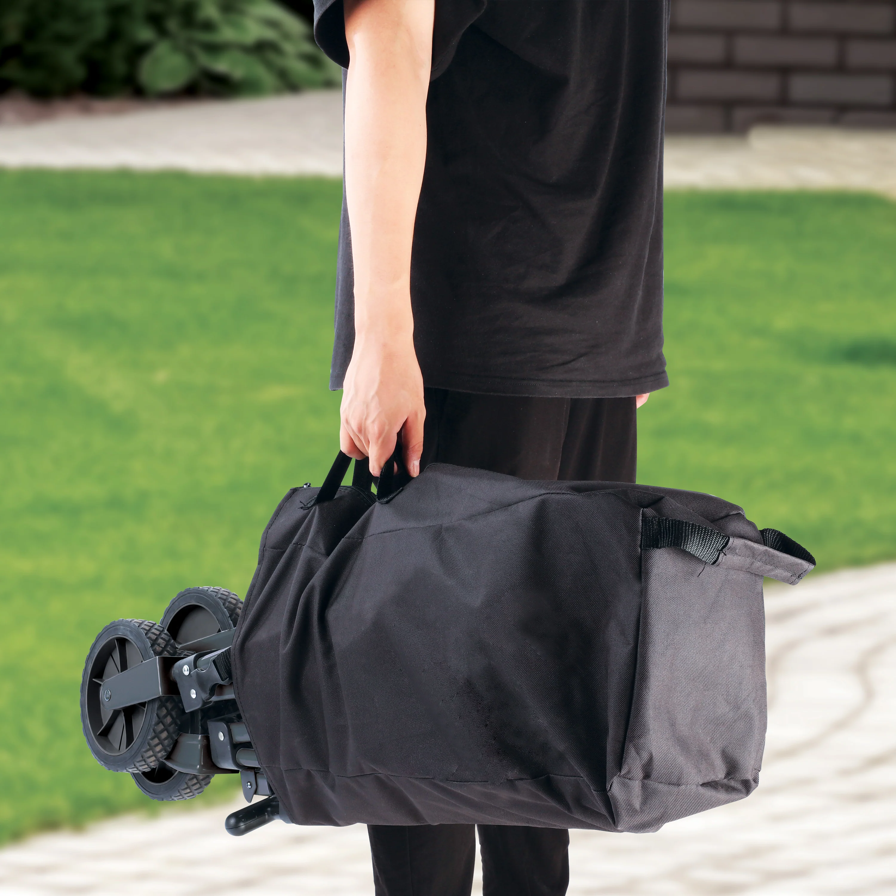 Sun Joe SJ-HDFC1 Heavy-Duty Metal Framed Garden Utility Wagon | w/ Swivel Front Wheels & Adjustable Handle | Collapsible Design for Easy Storage and Portability | 150 Lb. Load Capacity - Image 8