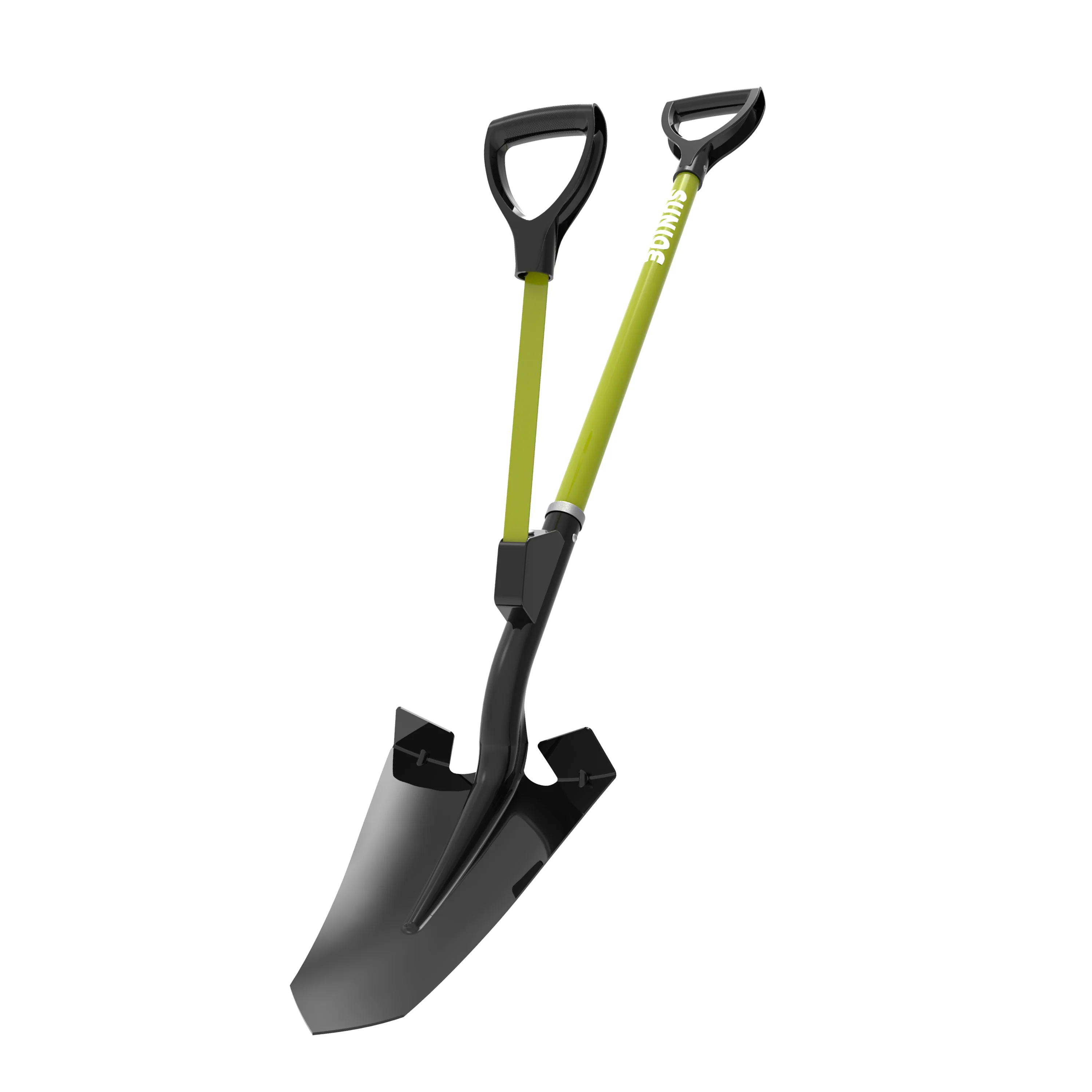 Sun Joe Shovelution Strain-Reducing Spear Head Digging Garden Shovel | Patented Shovelution Auxiliary Handle | 9-in Steel Head (Green) - Image 8