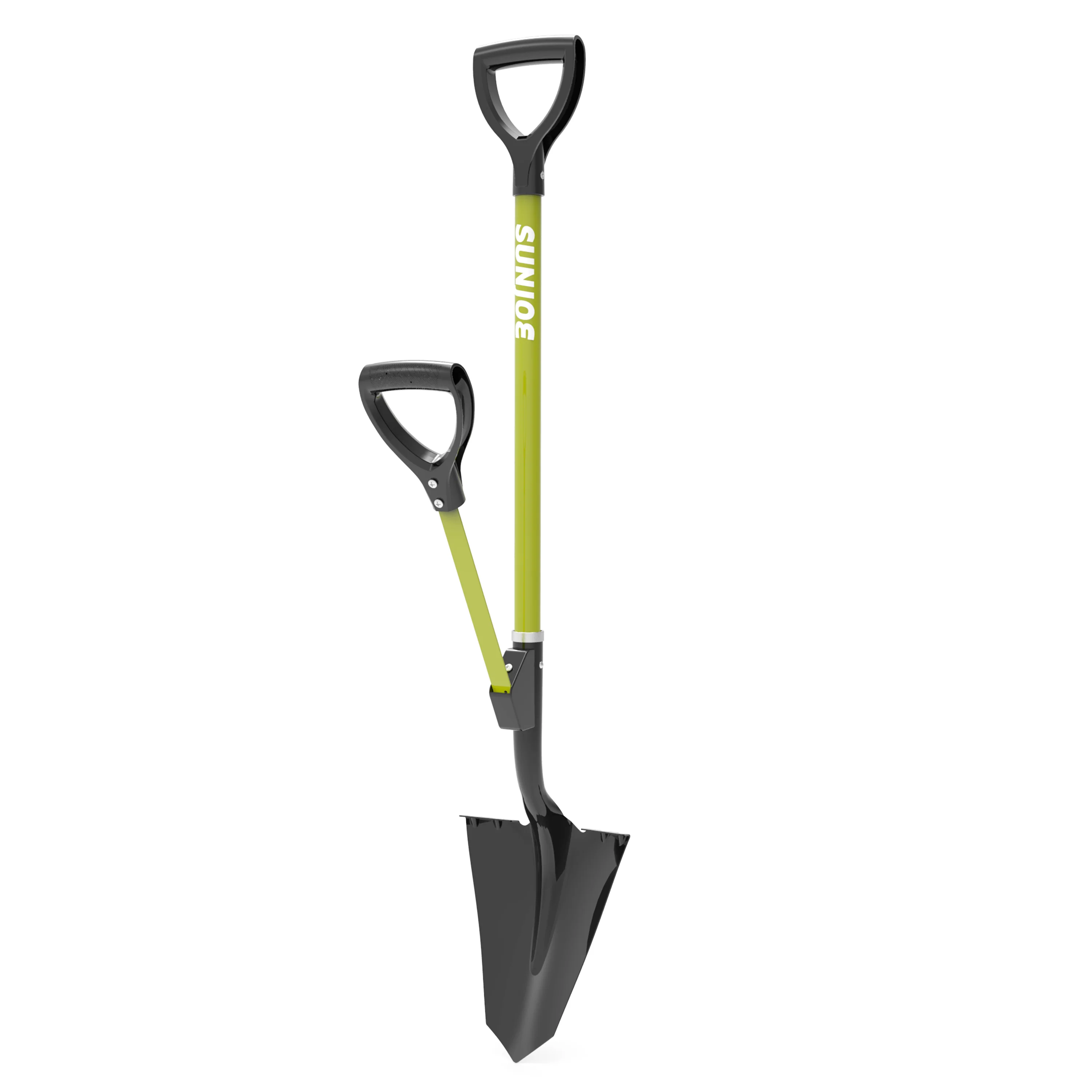 Sun Joe Shovelution Strain-Reducing Spear Head Digging Garden Shovel | Patented Shovelution Auxiliary Handle | 9-in Steel Head (Green) - Image 9
