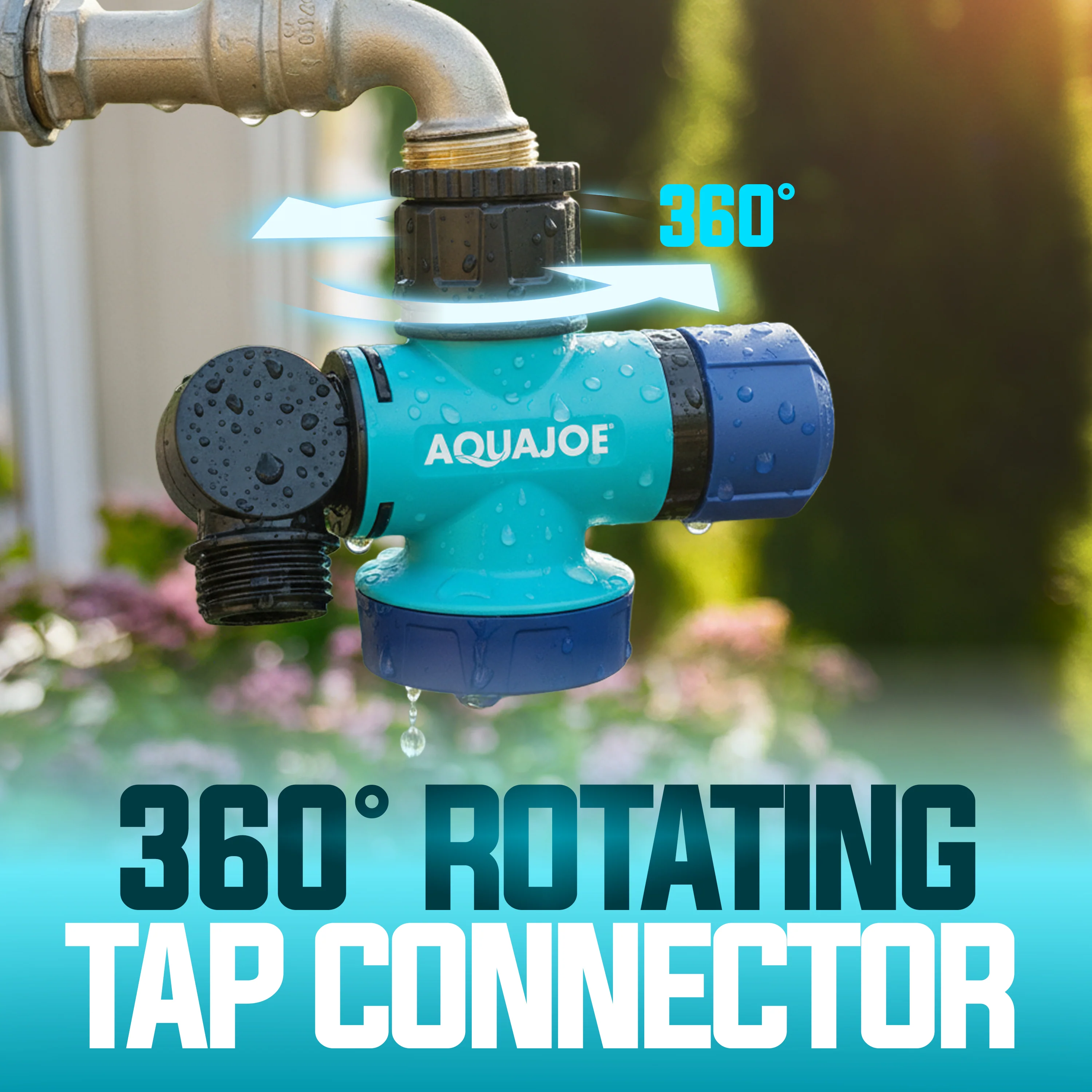 Aqua Joe Multi-Function Outdoor Faucet and Garden Hose Tap Connector | 3/4-Inch Thread Size - Image 3
