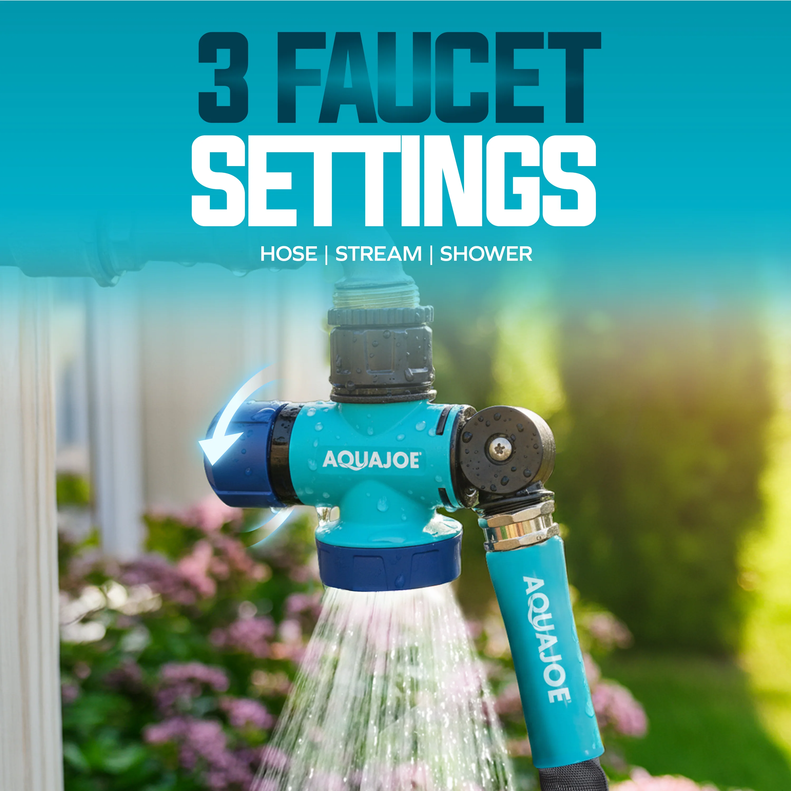 Aqua Joe Multi-Function Outdoor Faucet and Garden Hose Tap Connector | 3/4-Inch Thread Size - Image 4