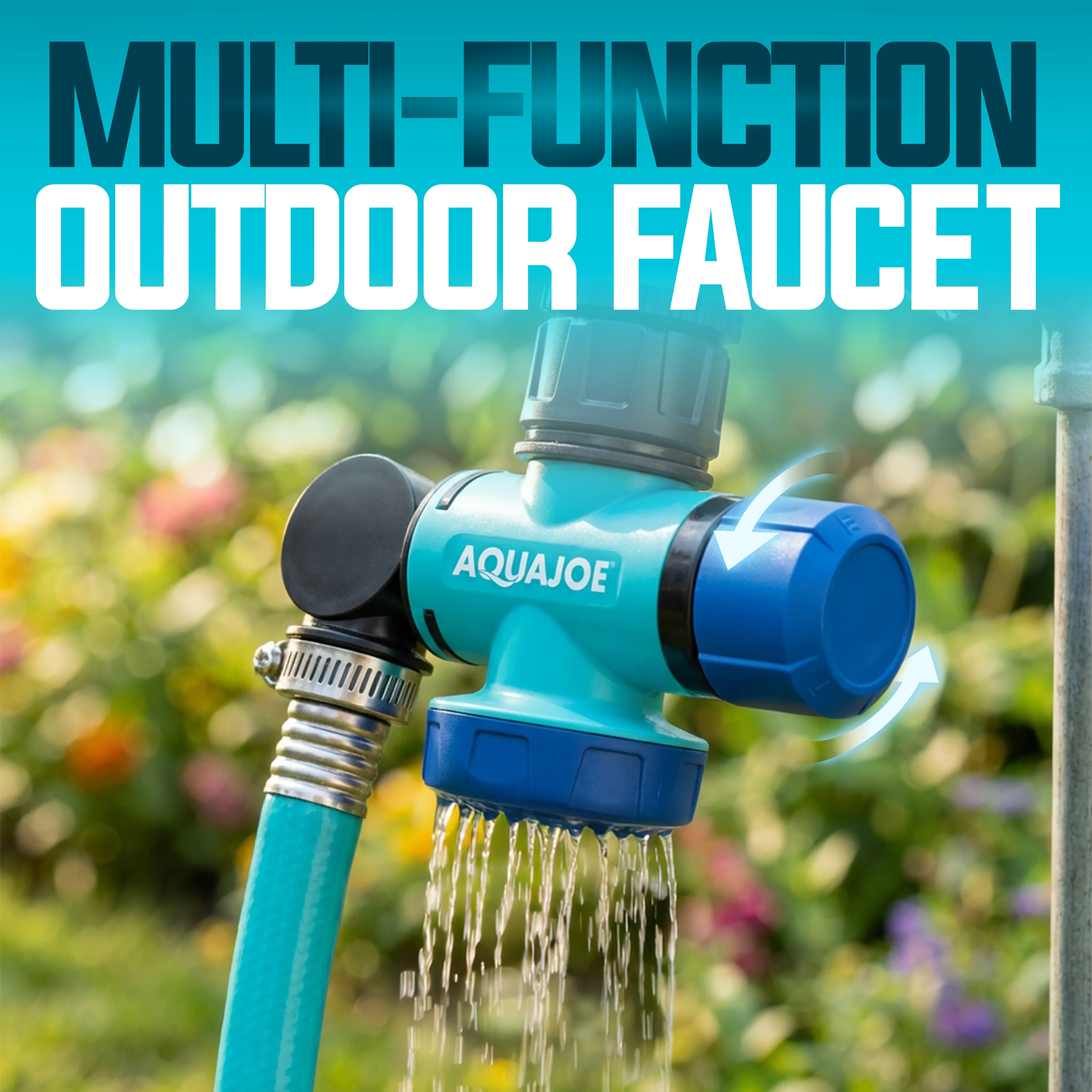 Aqua Joe Multi-Function Outdoor Faucet and Garden Hose Tap Connector | 3/4-Inch Thread Size - Image 5