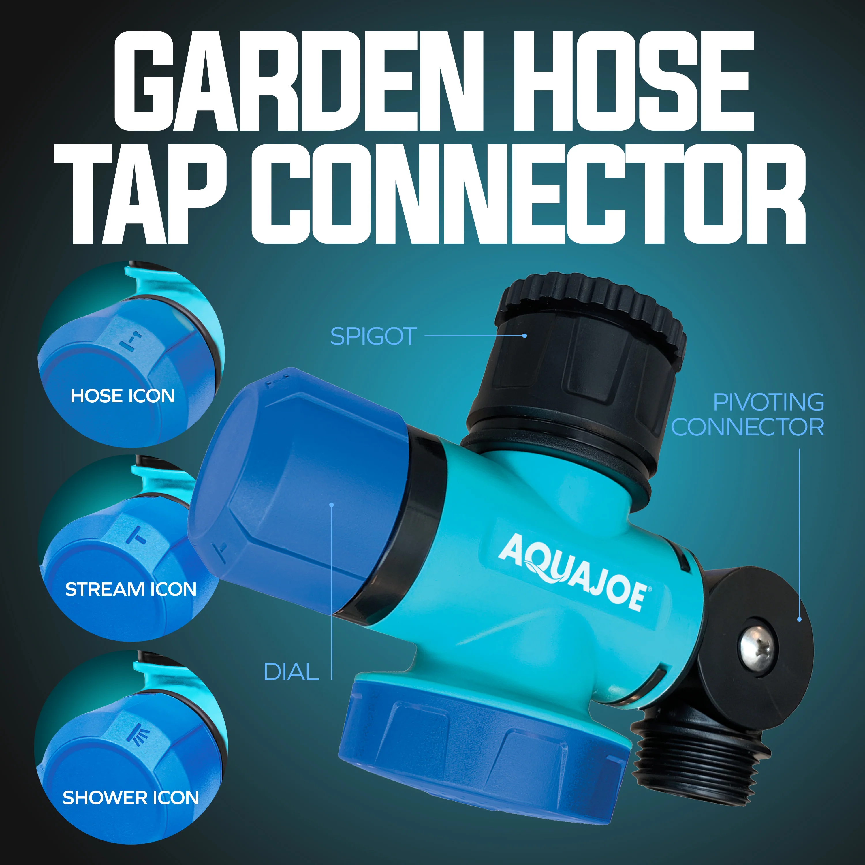 Aqua Joe Multi-Function Outdoor Faucet and Garden Hose Tap Connector | 3/4-Inch Thread Size - Image 6