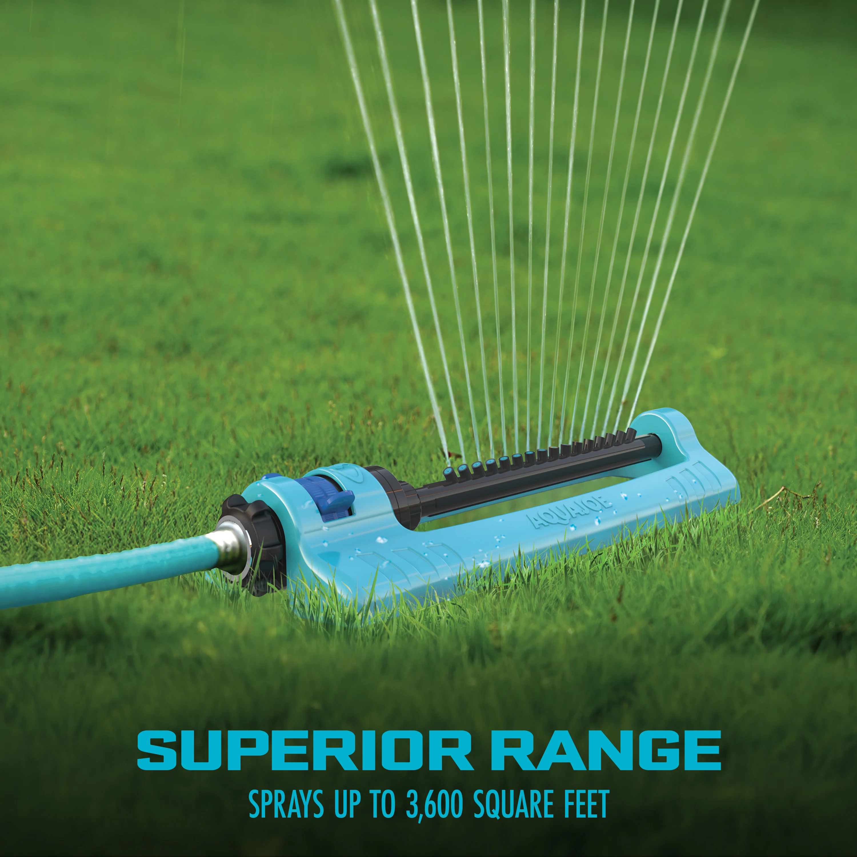 Aqua Joe Indestructible Metal Base Oscillating Sprinkler | Adjustable Spray Patterns | 3,600 Sq. Ft. Max Coverage - Image 3
