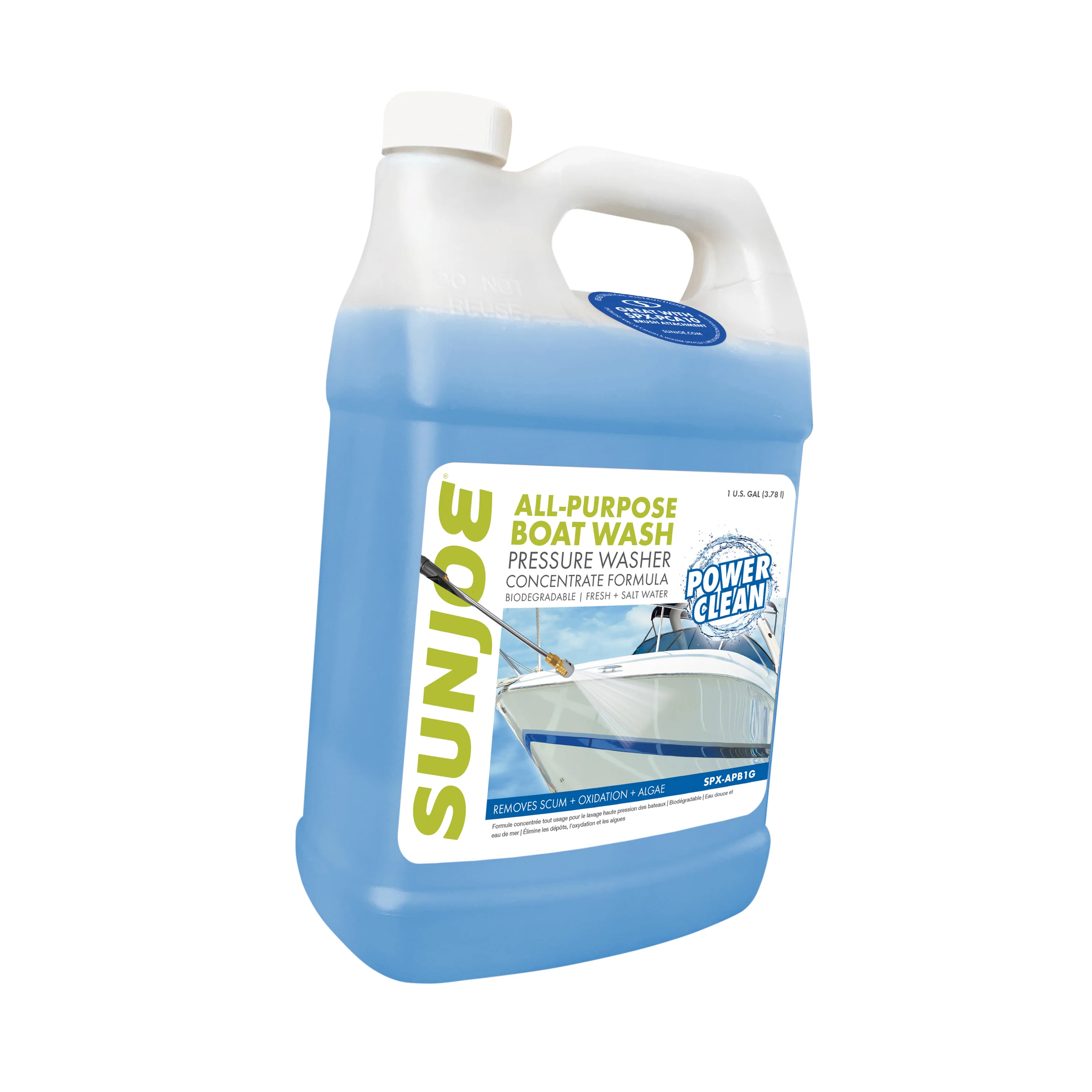Sun Joe All Purpose Boat Wash for Pressure Washer | Safe for Fiberglass, Wood, Metal, and More | 1 Gallon - Image 3