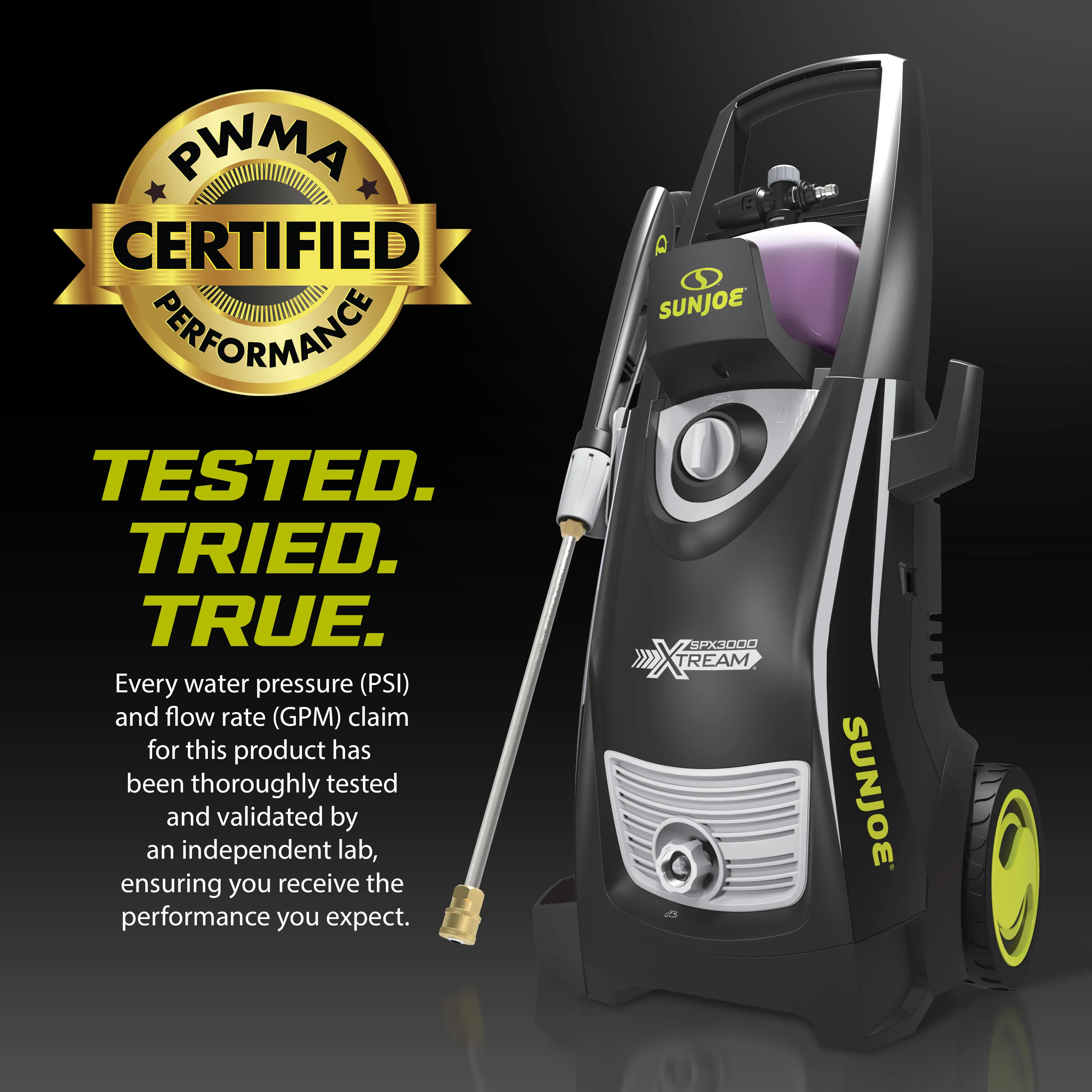 Sun Joe SPX3000® -XT XTREAM Clean Electric Pressure Washer | 14.9-Amp | XTREAM Triple Action Power | Brass Fittings - Image 3