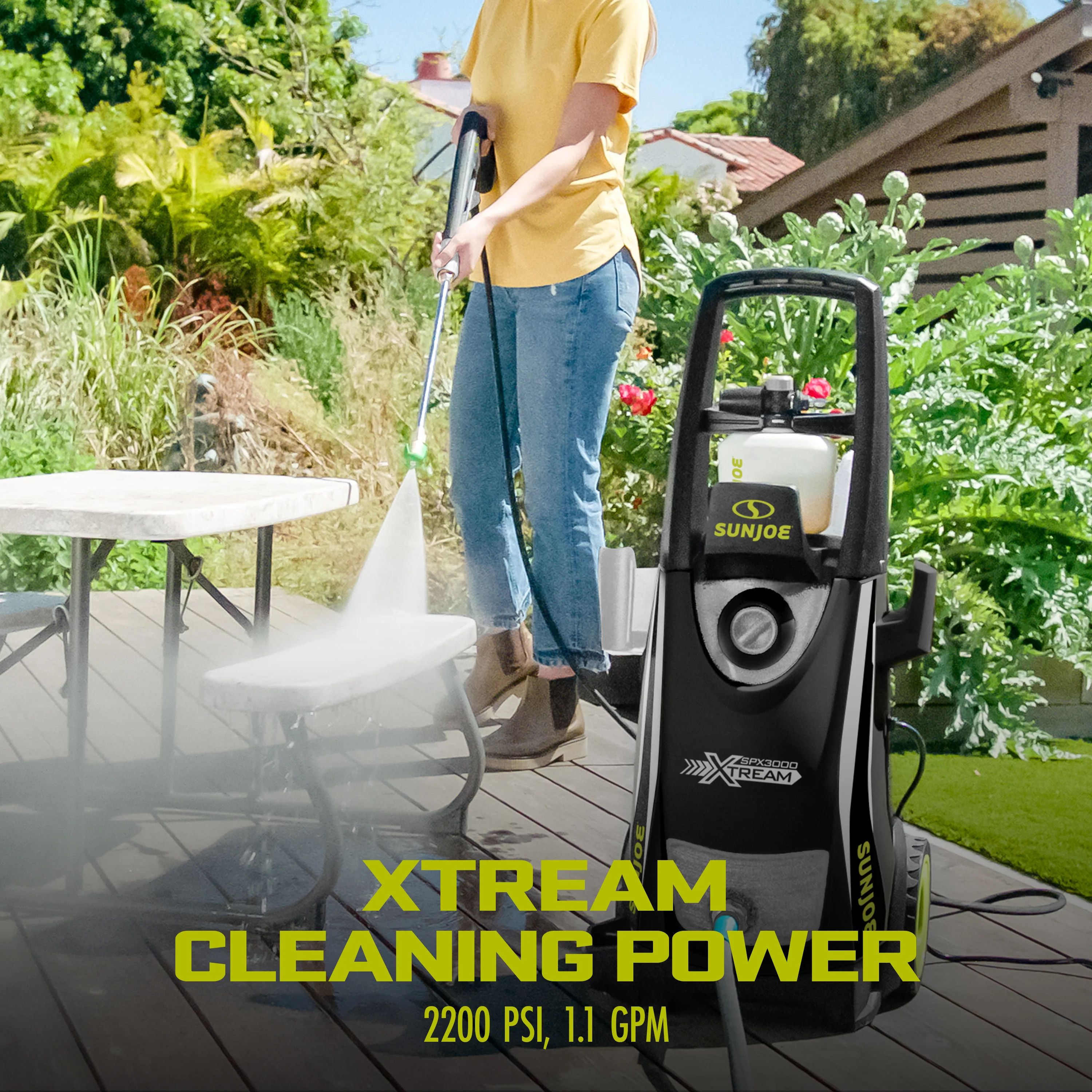 Sun Joe SPX3000® -XT XTREAM Clean Electric Pressure Washer | 14.9-Amp | XTREAM Triple Action Power | Brass Fittings - Image 5