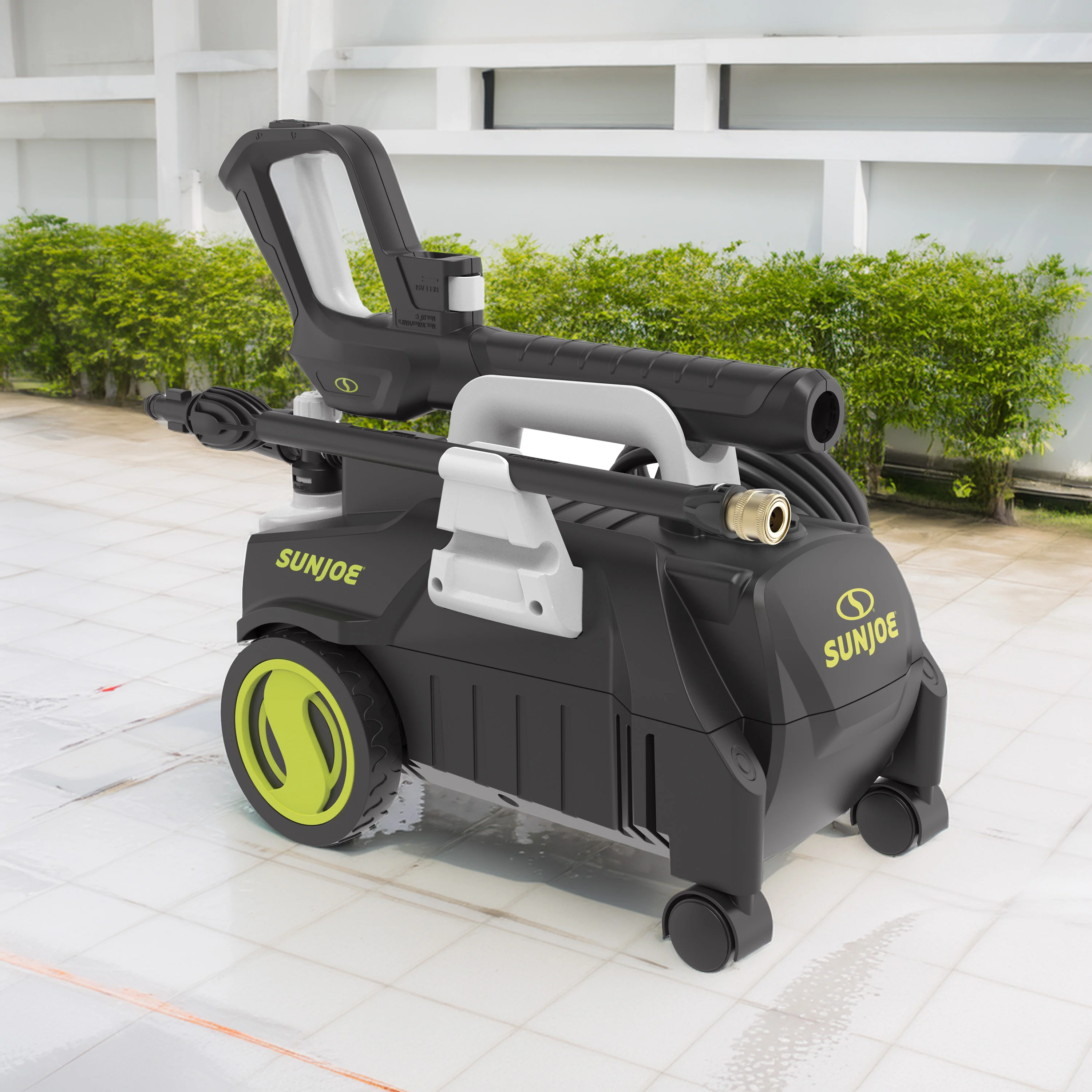 Sun Joe SPX3160P-SJG Electric Pressure Washer W/ Accessories | 11-Amp | Included Brush Set | Ultra Portable | 360º Rotating Wheels - Image 8