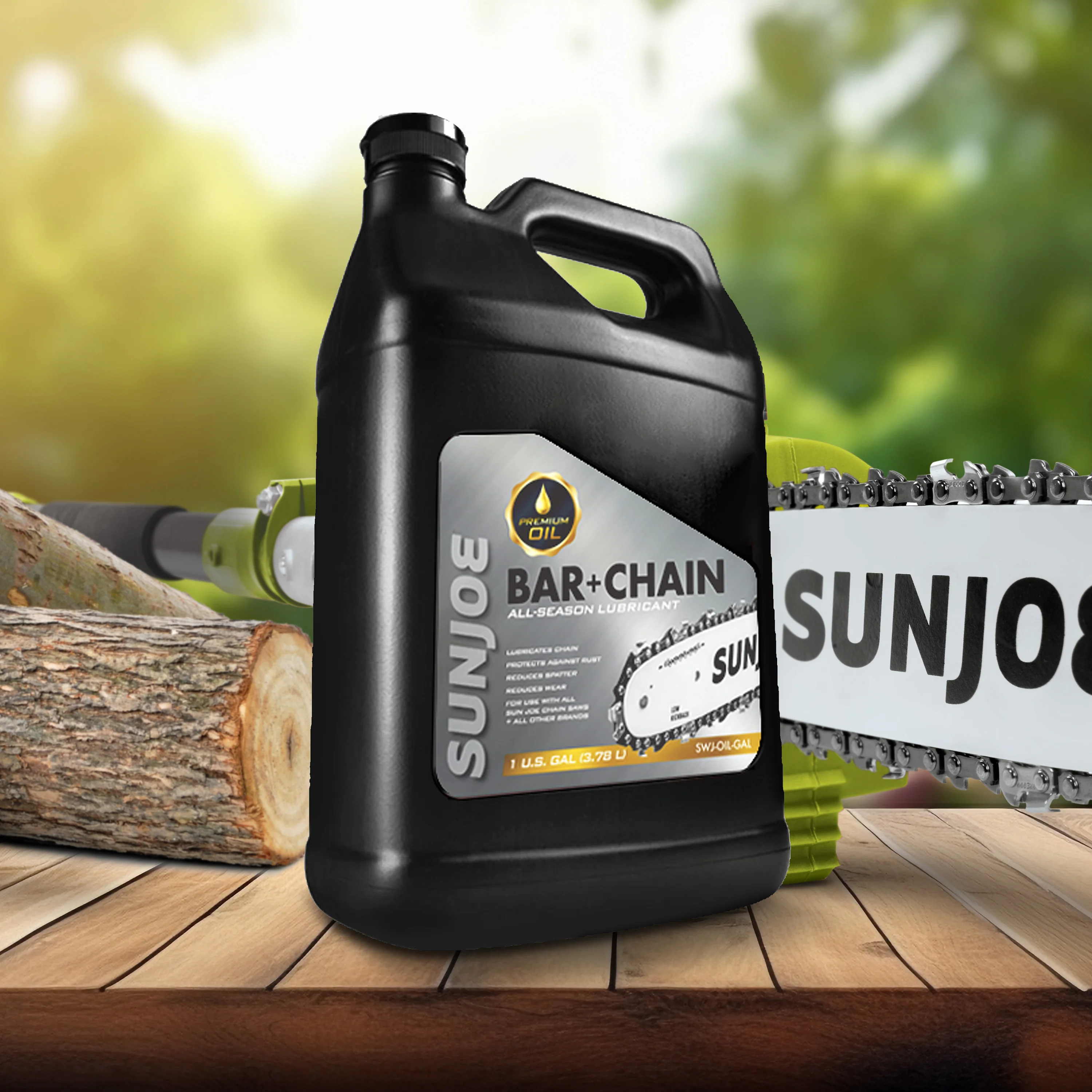 Sun Joe SWJ-OIL-GAL Premium Bar, Chain and Sprocket Oil | All Season Chainsaw Chain Lubrication | Universal Chain Saw Chain Oil for Fast Efficient Cutting | 1-Gallon - Image 3