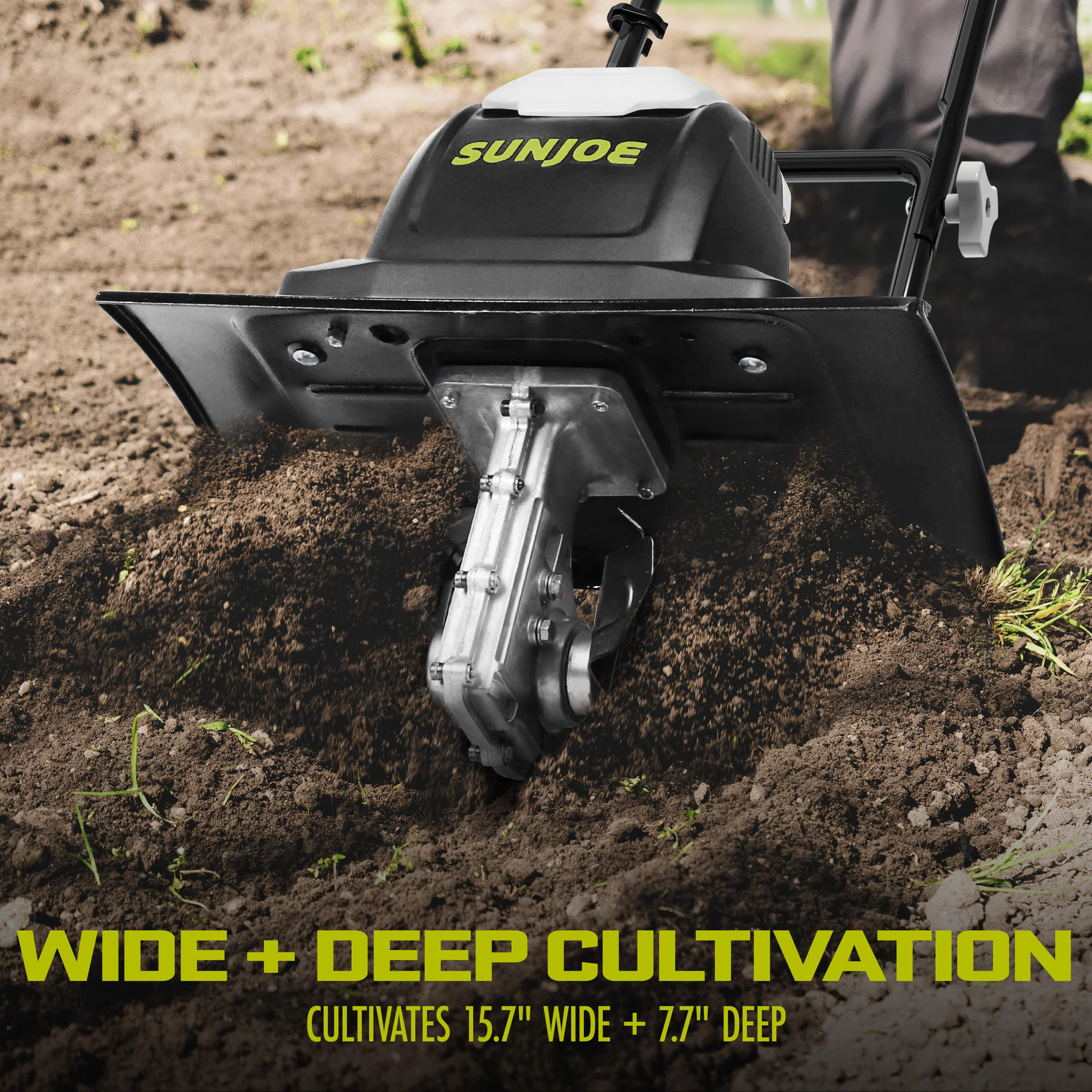 Sun Joe Electric Tiller + Cultivator | 15.7-inch | 15-Amp | 4-Position Height Adjustment - Image 4